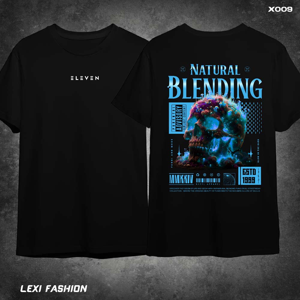 9 Streetwear Design Natural Bleeding Black T-shirt 220gsm Cotton - Image 1