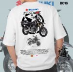 Suzuki DRZ Bike Design White T-shirt 220gsm Cotton