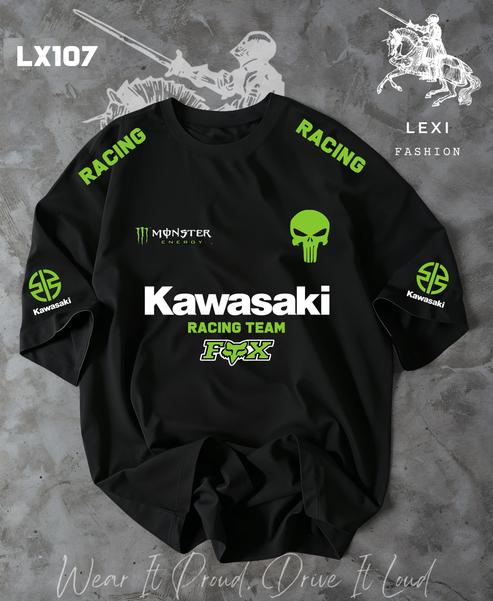 Kawasaki tshirt Kawasaki Racing T-shirt 220gsm Cotton - Image 1