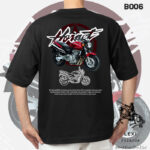 Red Hornet Bike Design Black T-shirt 220gsm Cotton