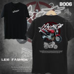 Red Hornet Bike Design Black T-shirt 220gsm Cotton - Image 2