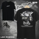 White Hornet Bike Design Black T-shirt 220gsm Cotton - Image 2