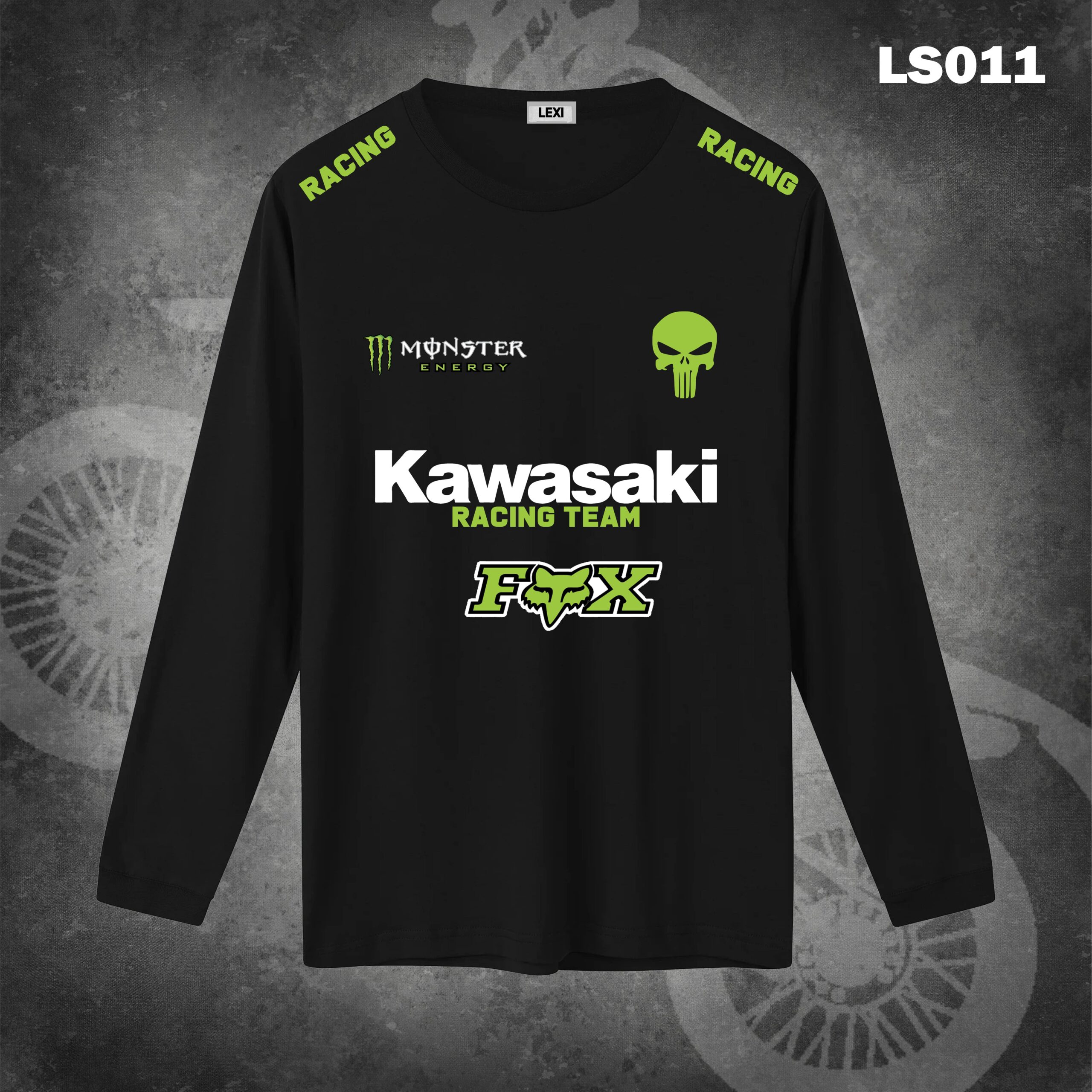 11-min Kawasaki Racing Long Sleeve T-shirt 220gsm Cotton - Image 1